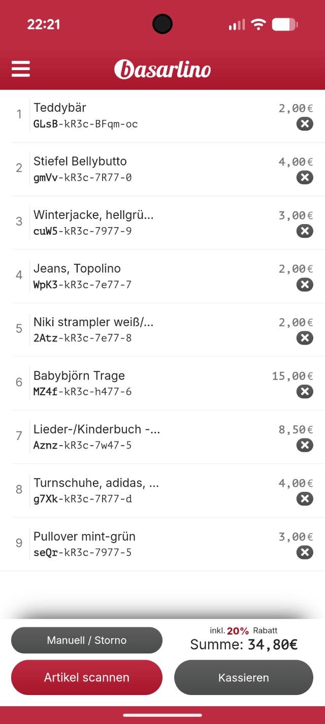 basarlino-App: Kassieren mit beliebig vielen Handys