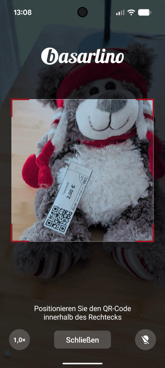 basarlino-App: Artikel per QR-Code scannen
