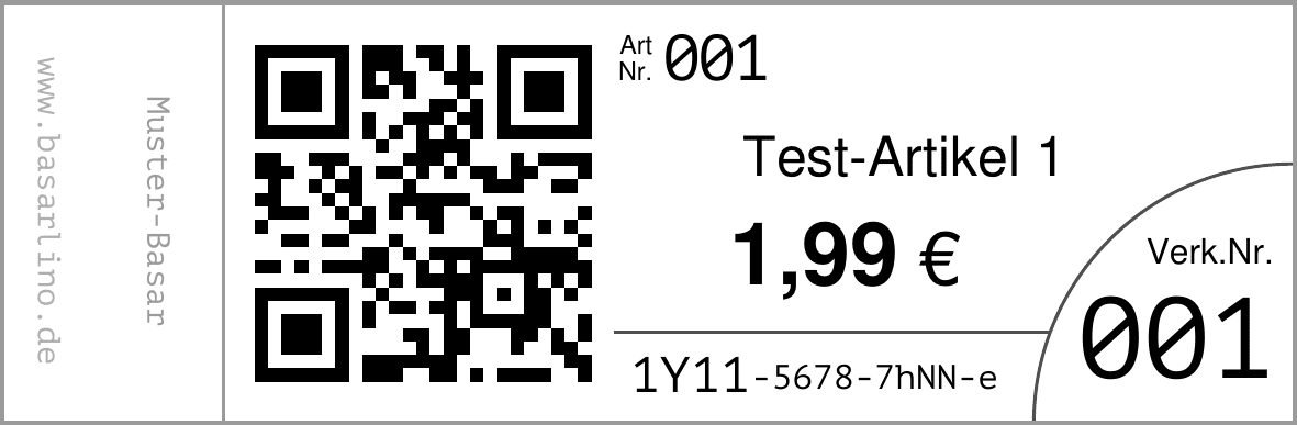 Test-Preisschild 1, 1,99 Euro