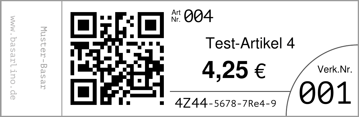 Test-Preisschild 4, 4,25 Euro
